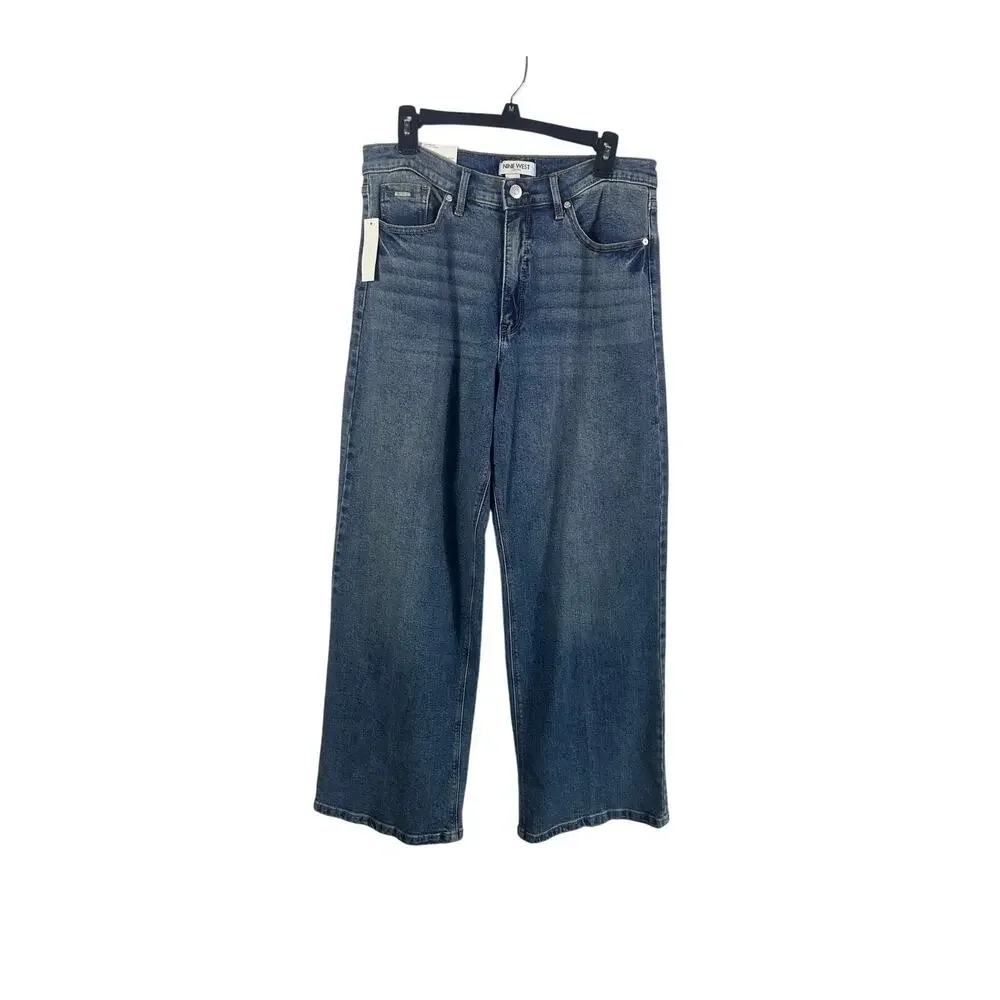 NWT Nine West High Rise Wide Leg Jeans 10 Women's